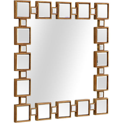 43" Gold And Silver Mirrored Glass Console Table
