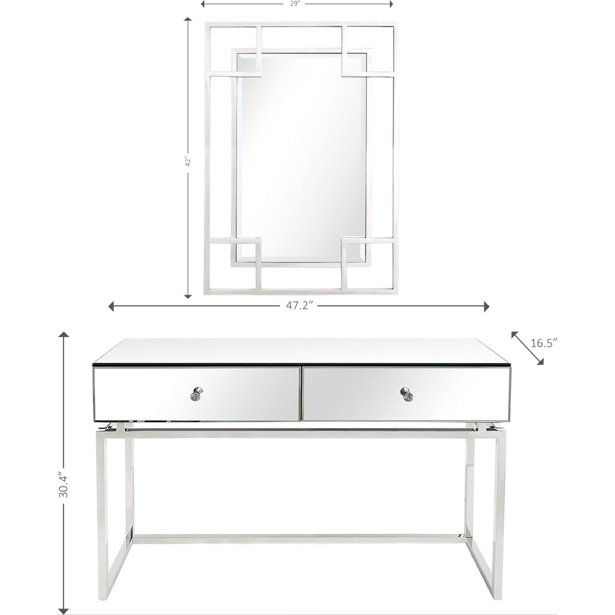 Silver Chic Mirror and Console Table