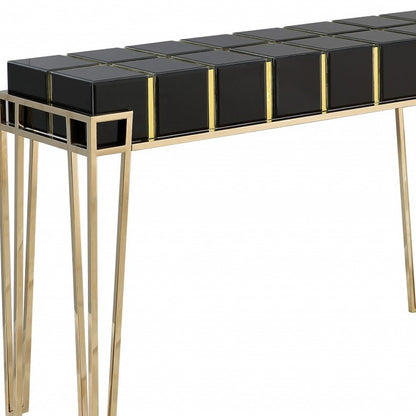 Gold and Black Sqaured Console Table