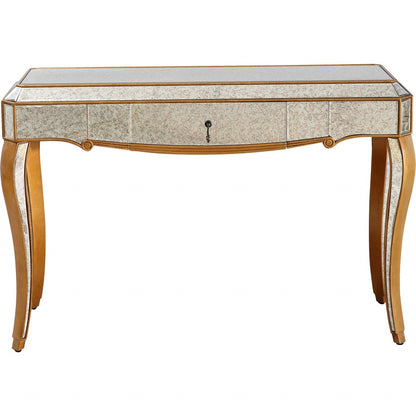 Antiqued Gold Wooden Console Table