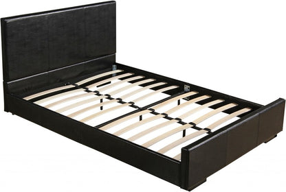Black Faux Leather Twin Bed Frame