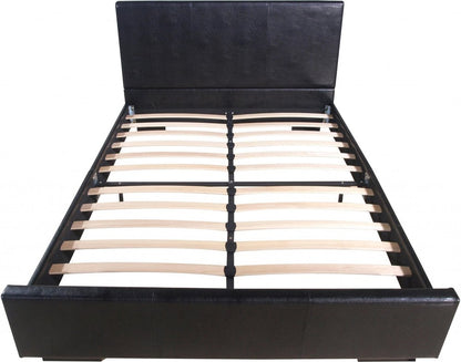 Black Faux Leather Twin Bed Frame