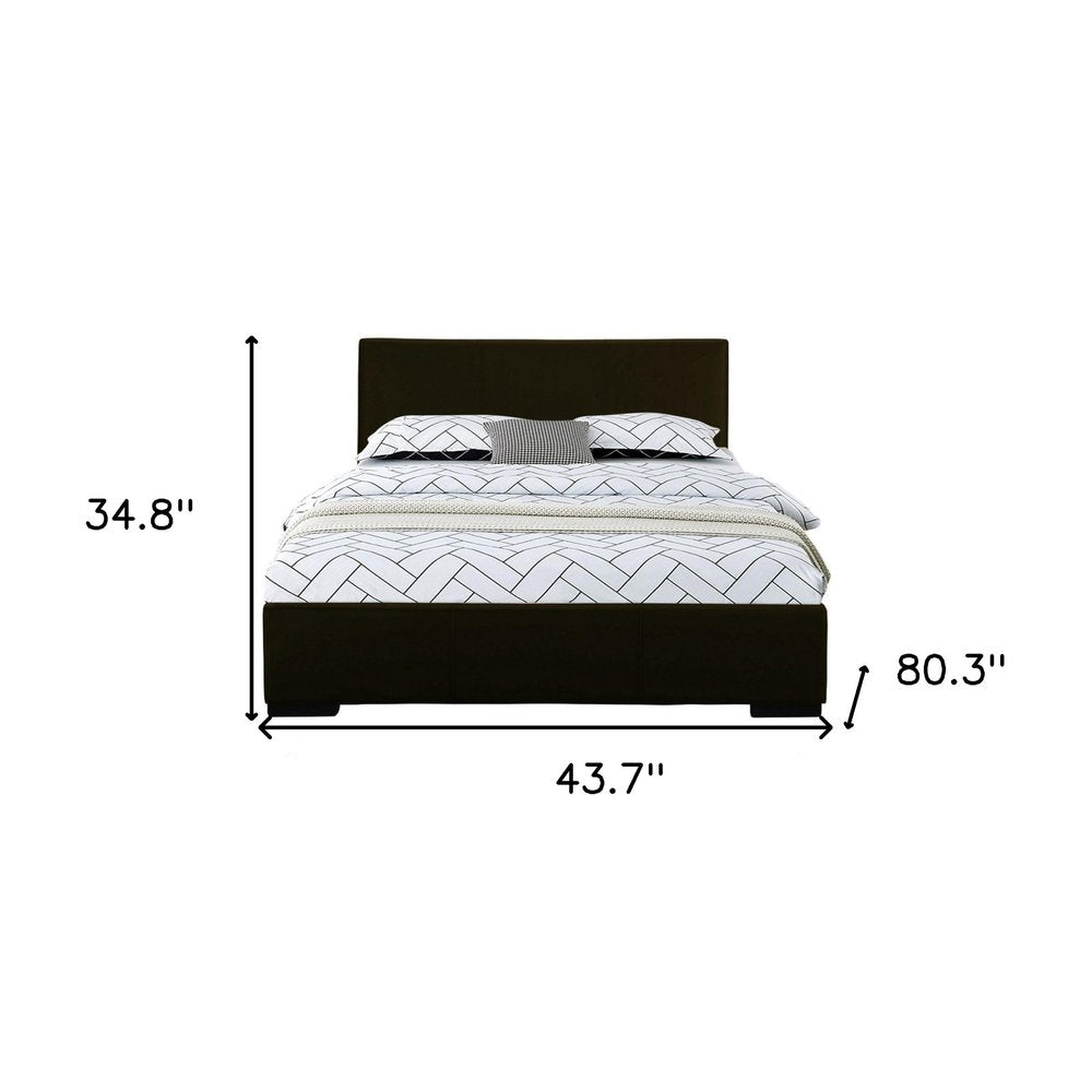 Black Faux Leather Twin Bed Frame