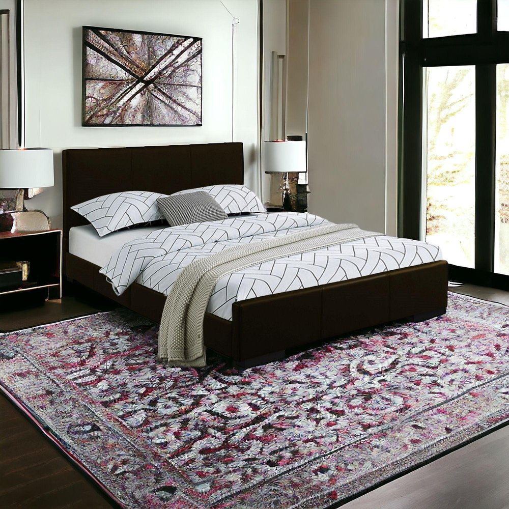 Black Faux Leather Twin Bed Frame