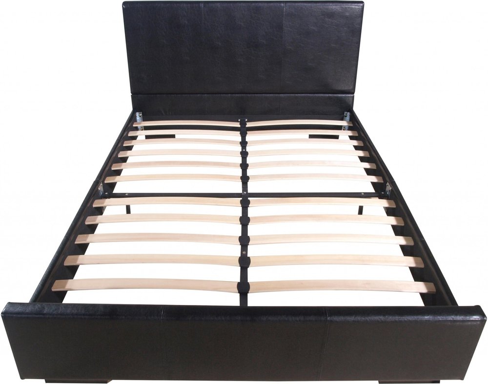 Black Faux Leather Twin Bed Frame