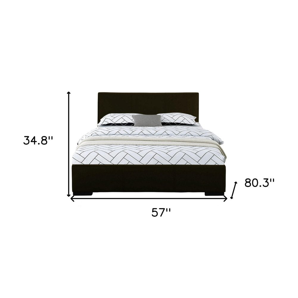 Black Faux Leather Twin Bed Frame
