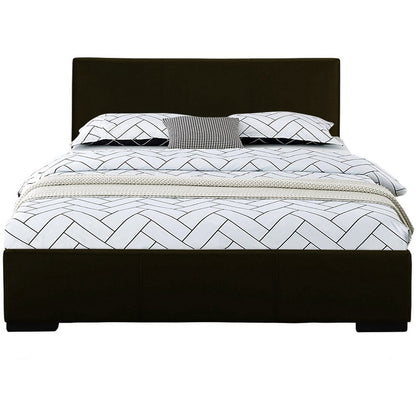 Beige Faux Leather Queen Bed Frame