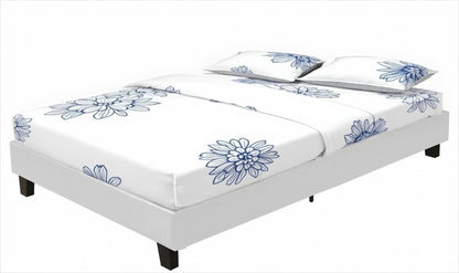 White Faux Leather Queen Bed Frame