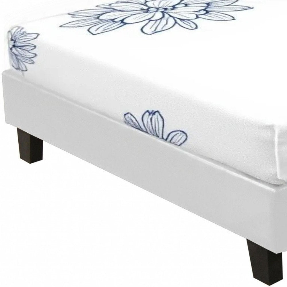 White Faux Leather Queen Bed Frame