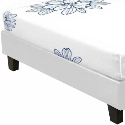 White Faux Leather Queen Bed Frame