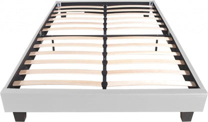 White Faux Leather Queen Bed Frame