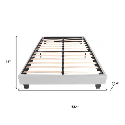 White Faux Leather Queen Bed Frame