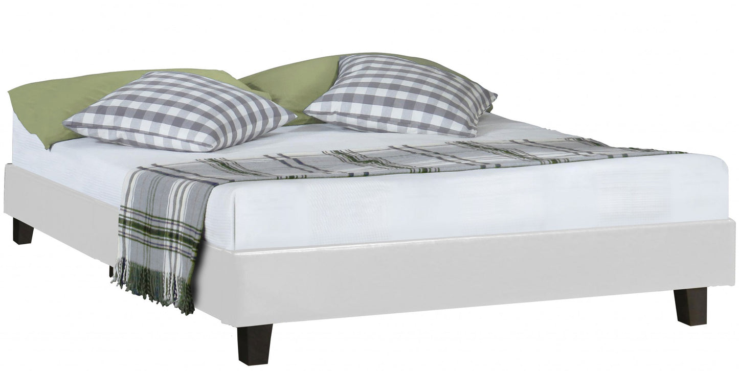 White Platform King Bed with Two Nightstands