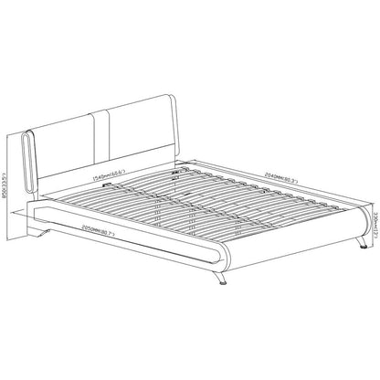 Black Faux Leather Queen Bed Frame