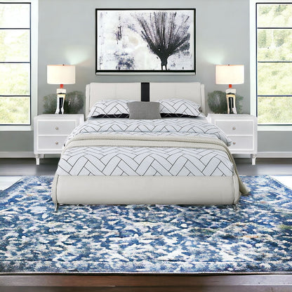Black Wood And Linen Queen Bed Frame