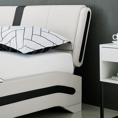 Black Wood And Linen Queen Bed Frame