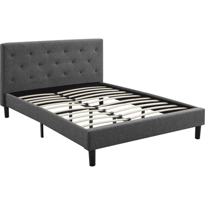 Grey Queen Platform Bed