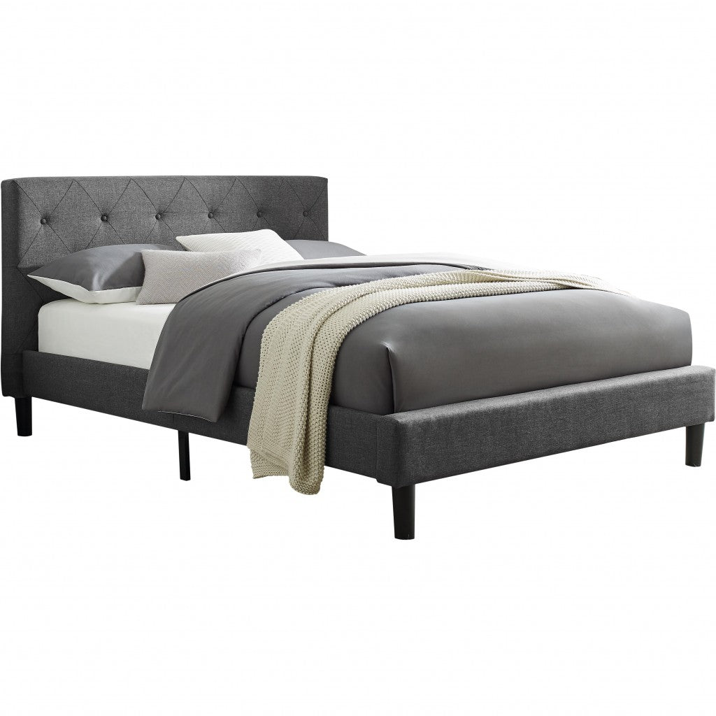 Grey Queen Platform Bed