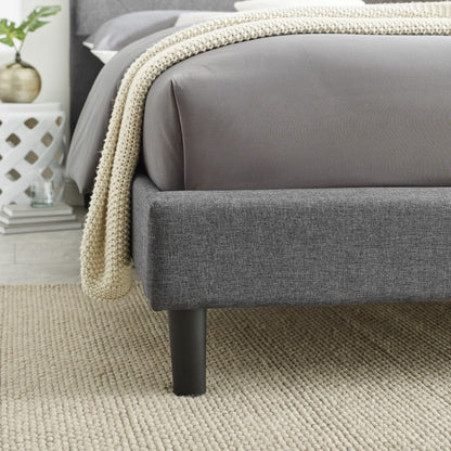 Gray Tufted Upholstered Queen Bed Frame