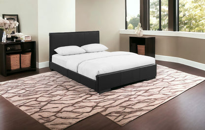 Grey Upholstered Queen Platform Bed