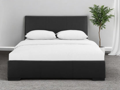 Black Faux Leather Twin Bed Frame