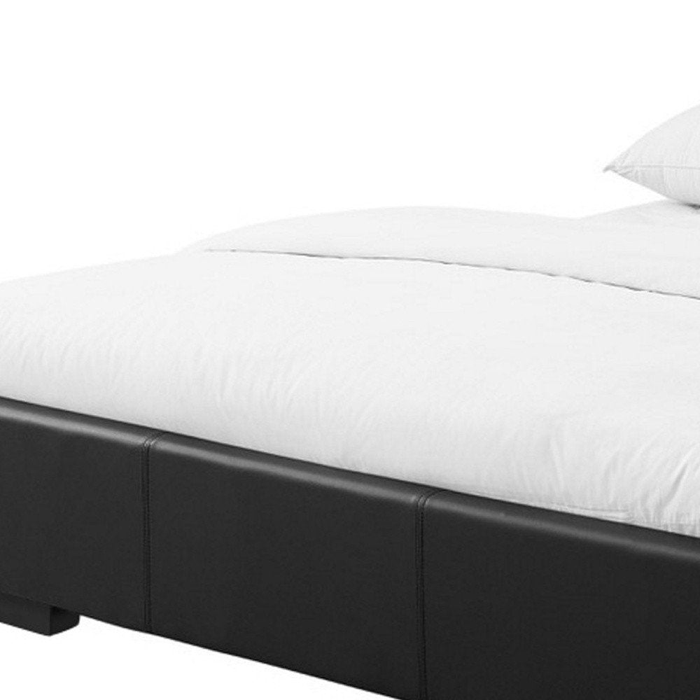 Beige Faux Leather Queen Bed Frame