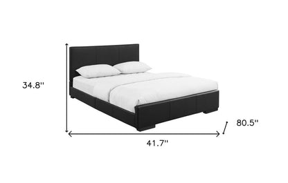 Black Faux Leather Twin Bed Frame