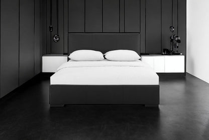 Black Faux Leather King Bed Frame