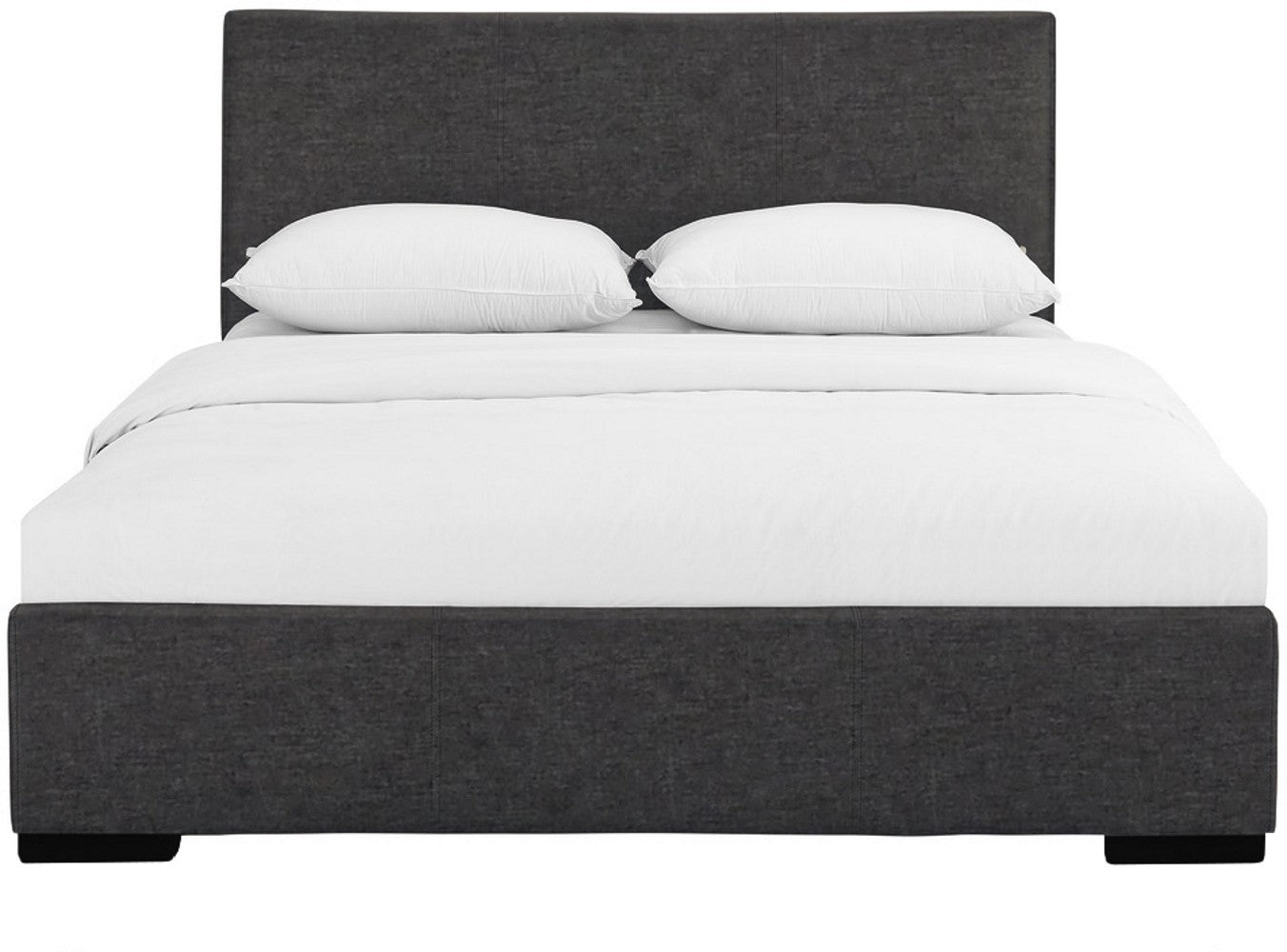 Grey Upholstered Queen Platform Bed