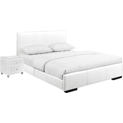 Solid Manufactured Wood Black Standard Bed Upholstered With Headboard