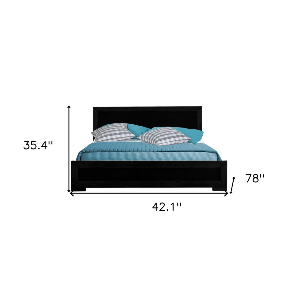 Black Wood Twin Platform Bed