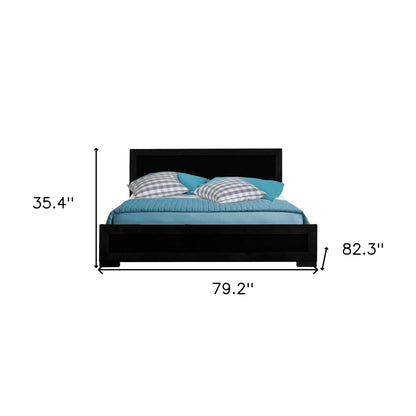 White Solid and Manufactured Wood King Bed Frame