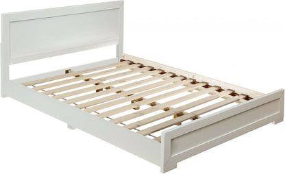Black Inlaid Panels Solid Wood Queen Bed Frame