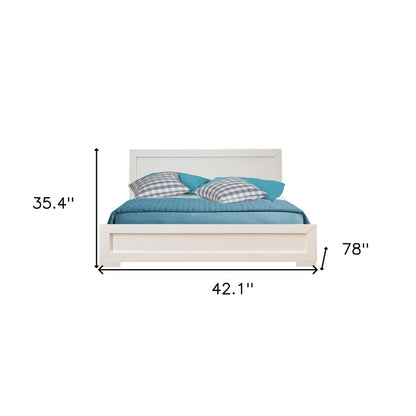 Black Inlaid Panels Solid Wood Queen Bed Frame