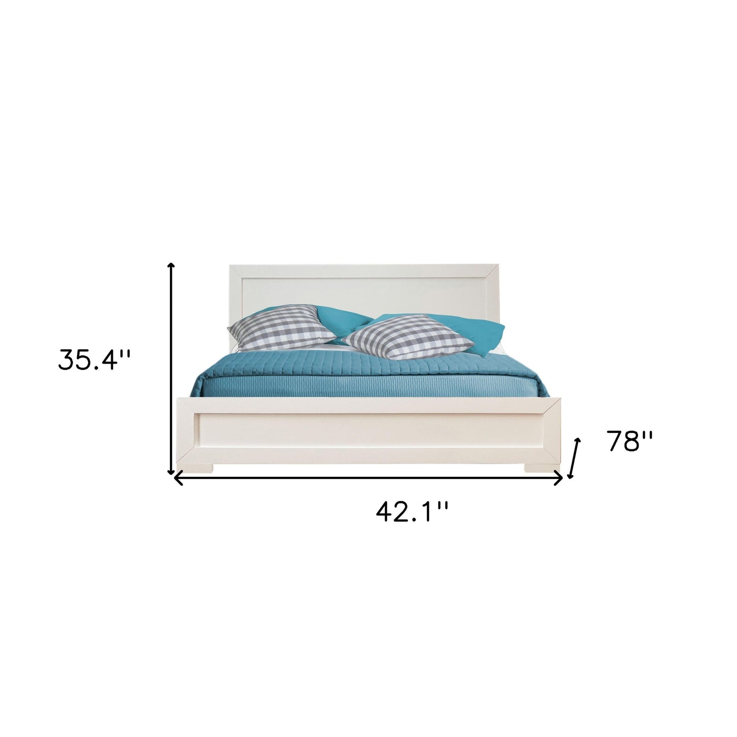 White Solid and Manufactured Wood King Bed Frame