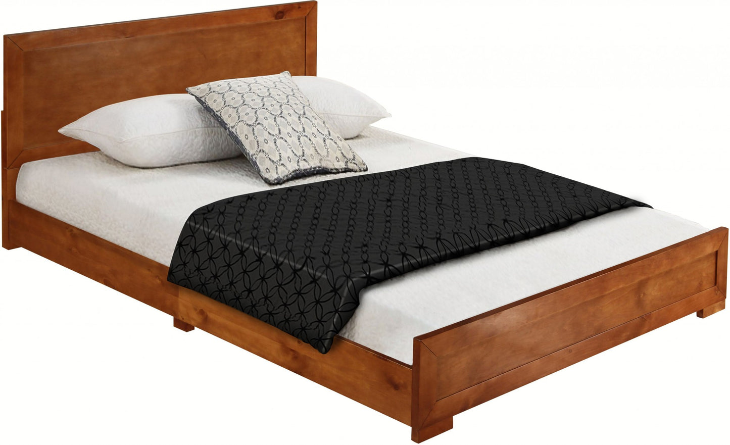 Cherry Wood Queen Platform Bed