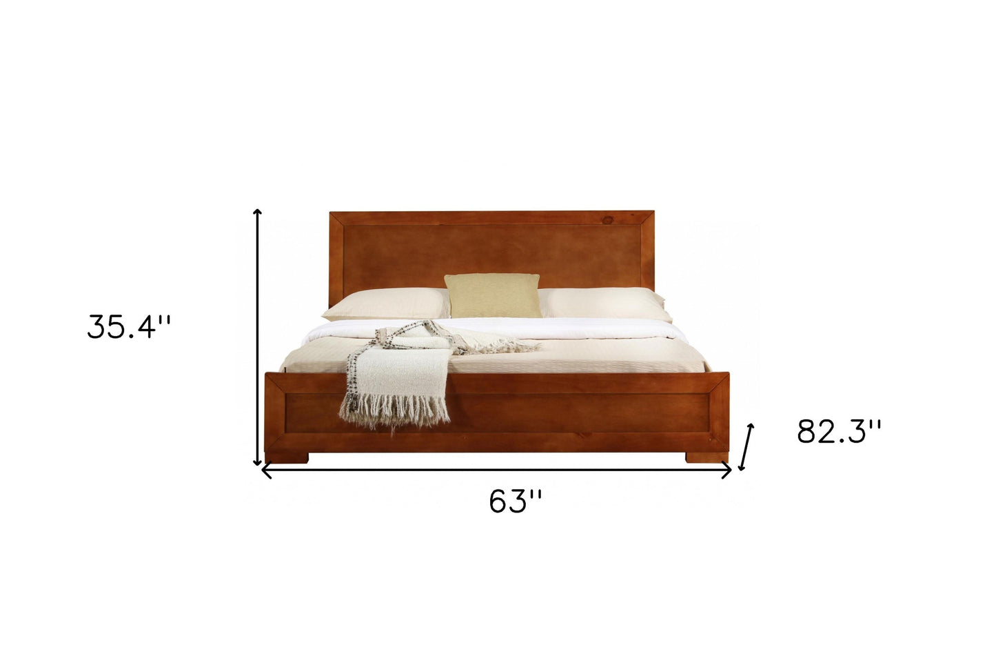 Cherry Wood Queen Platform Bed