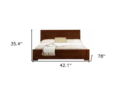 Cherry Wood Queen Platform Bed