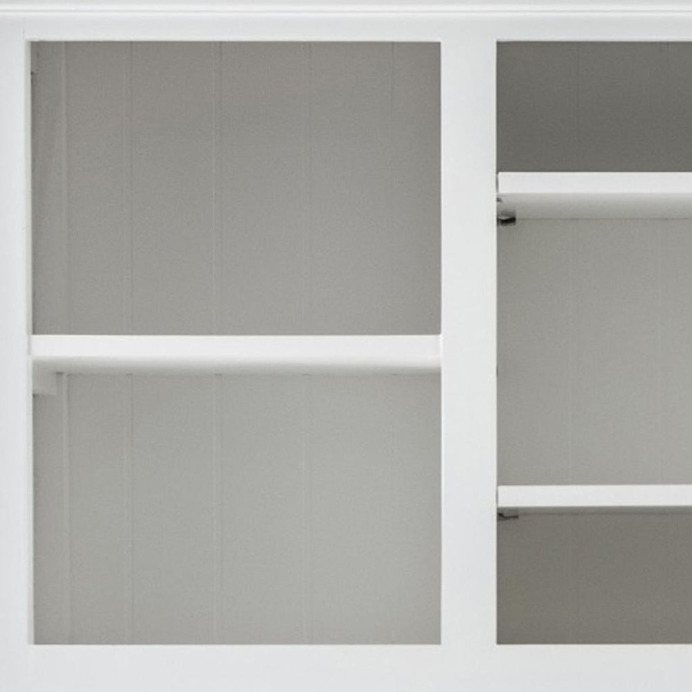 White Solid Wood Adjustable Two Tier Bookcase