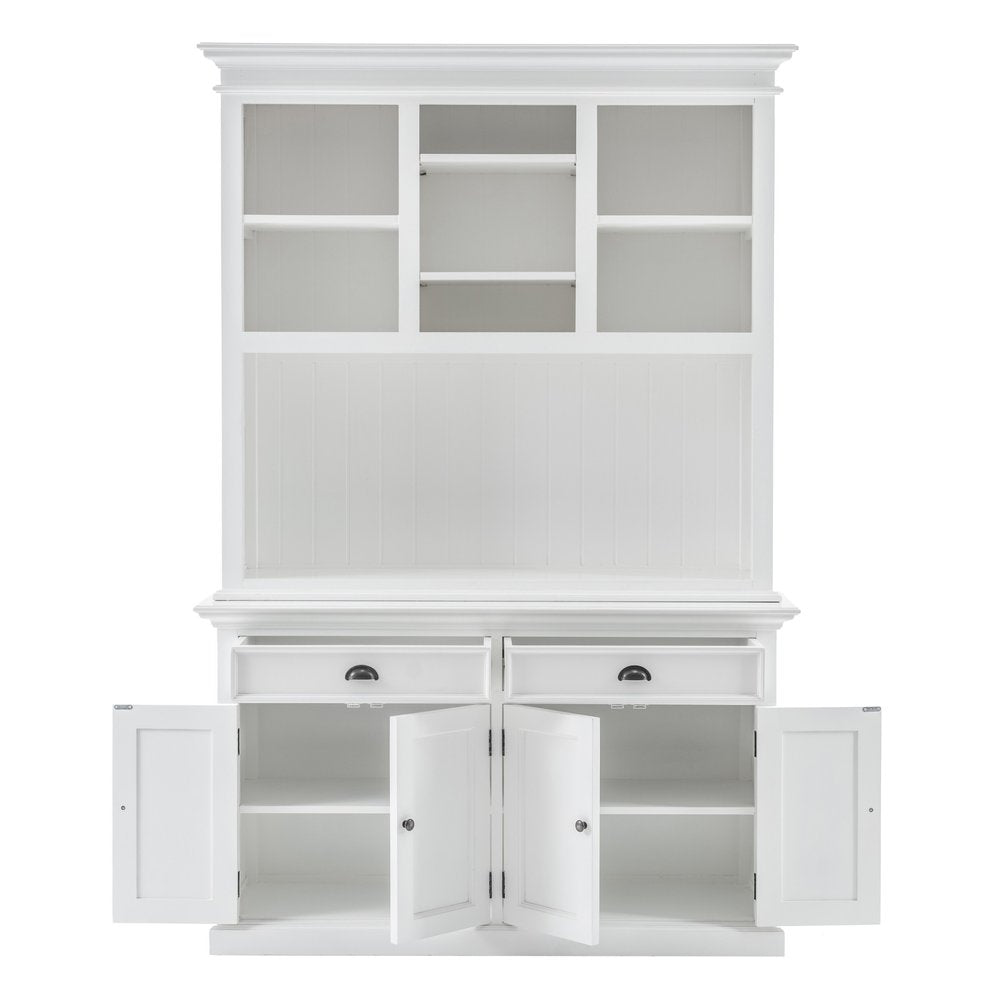 White Solid Wood Adjustable Two Tier Bookcase