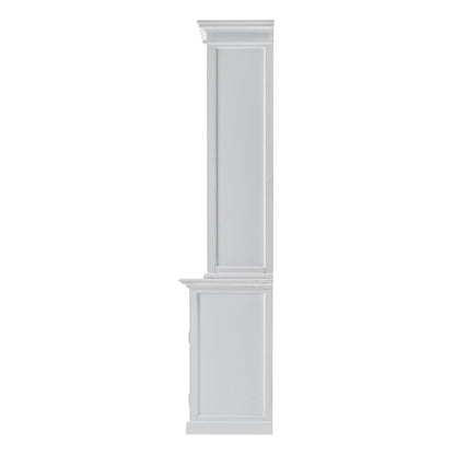 White Solid Wood Adjustable Two Tier Bookcase