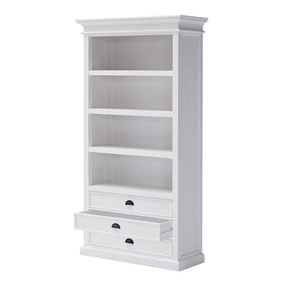 75" White Solid Wood Four Tier Bookcase