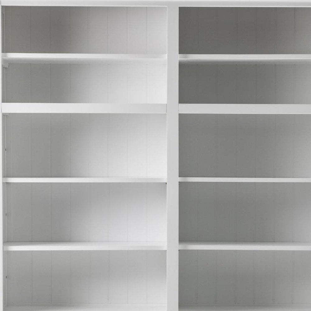 87" White Solid Wood Adjustable Four Tier Bookcase