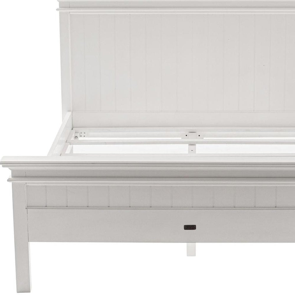 White Solid Wood Queen Bed Frame