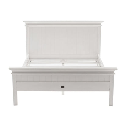 White Solid Wood Queen Bed Frame