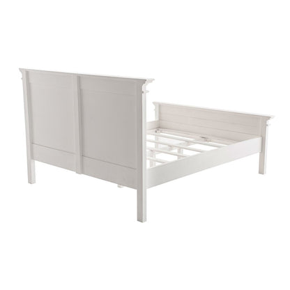 White Solid Wood Queen Bed Frame
