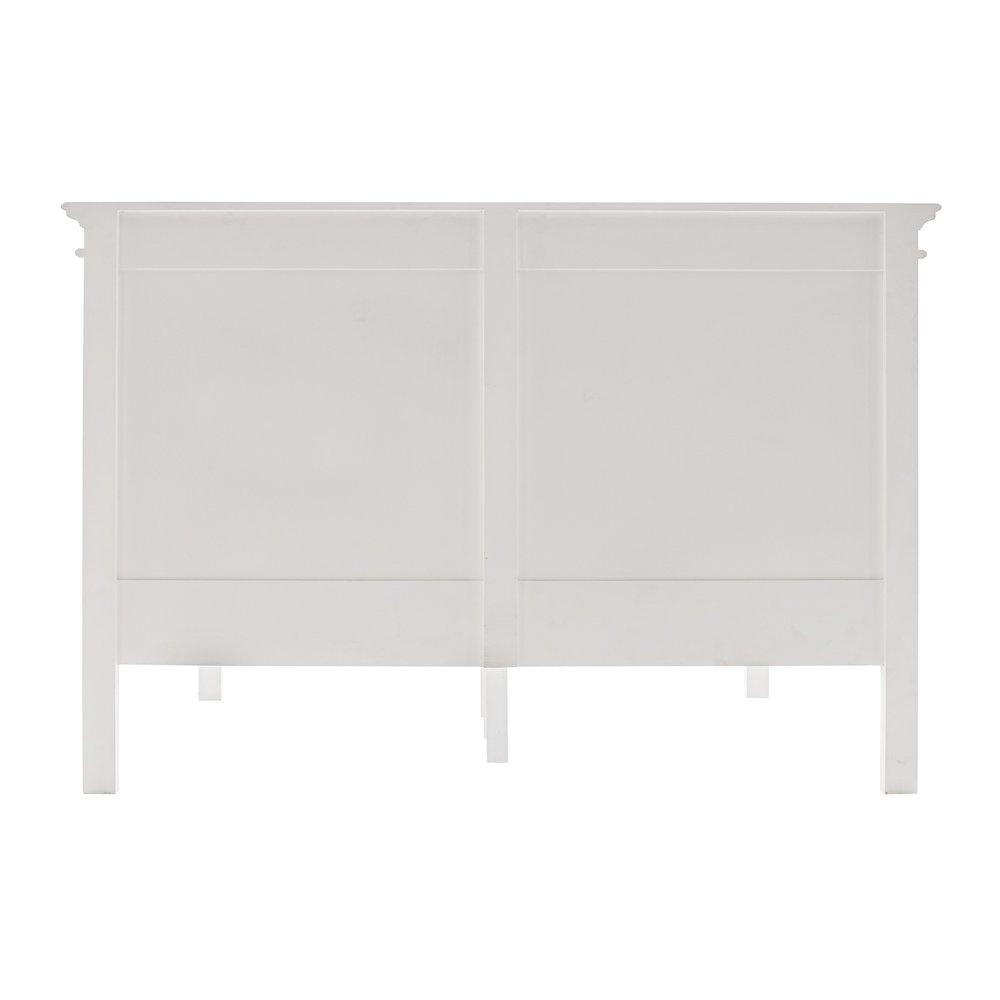 White Solid Wood Queen Bed Frame