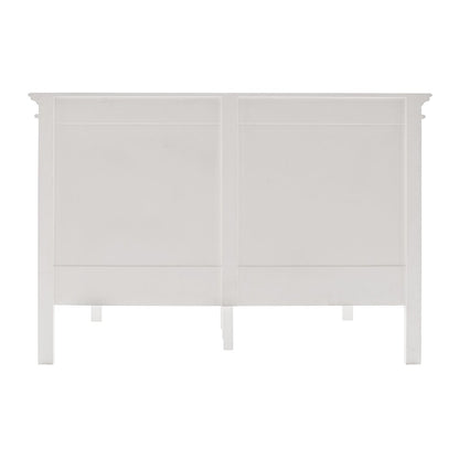 White Solid Wood Queen Bed Frame