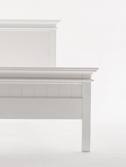 White Solid Wood Queen Bed Frame