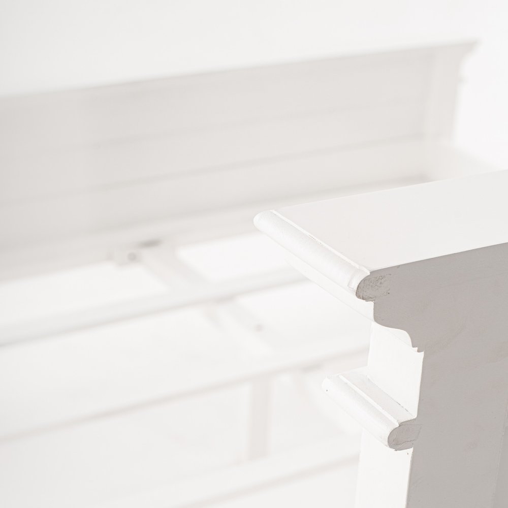 White Solid Wood Queen Bed Frame